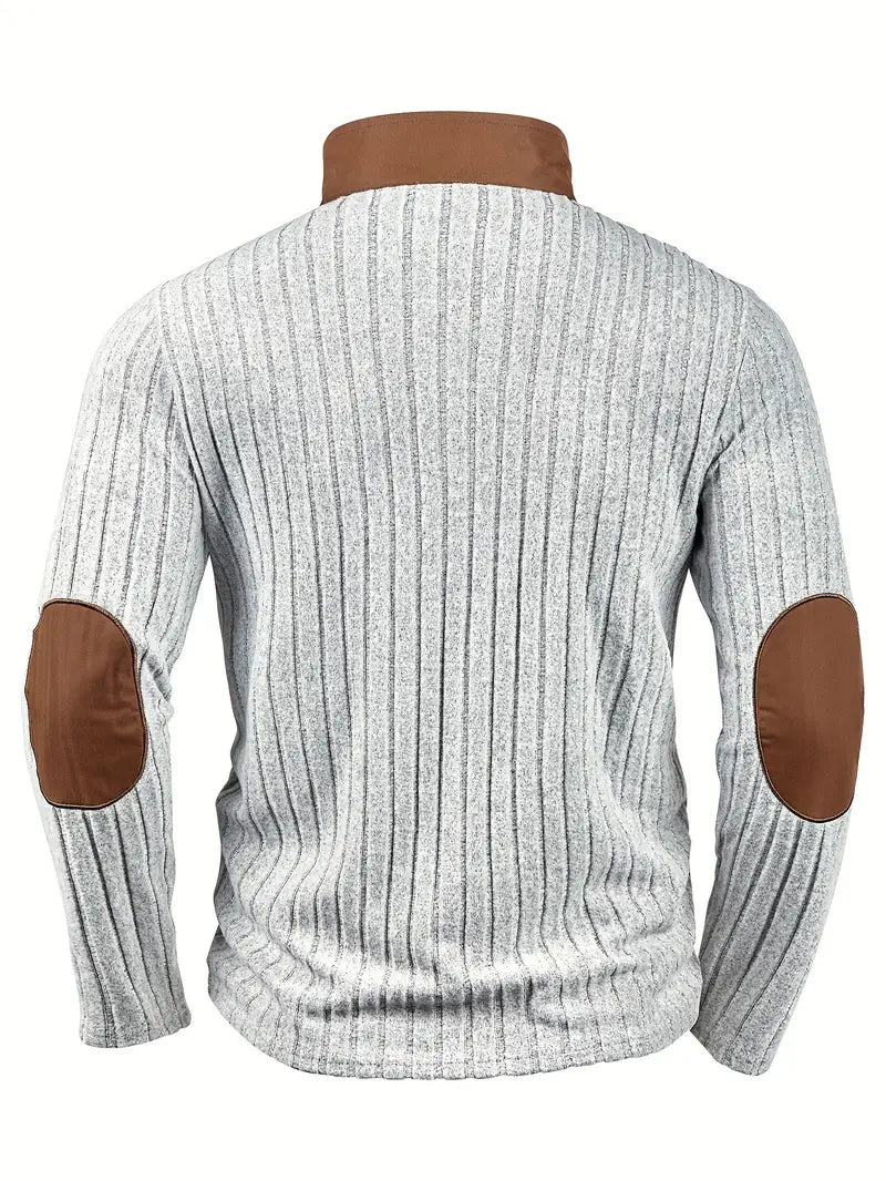 Enrique | Classic Ribbed Jumper with Elbow Patches