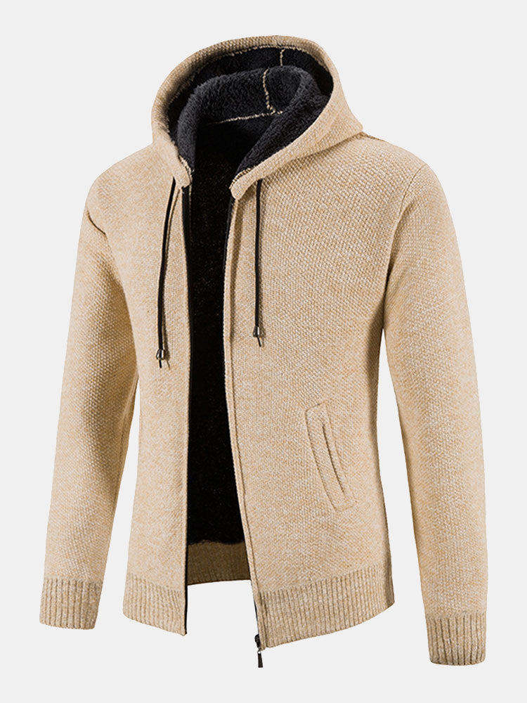 Man Zip Up Hooded Sweater