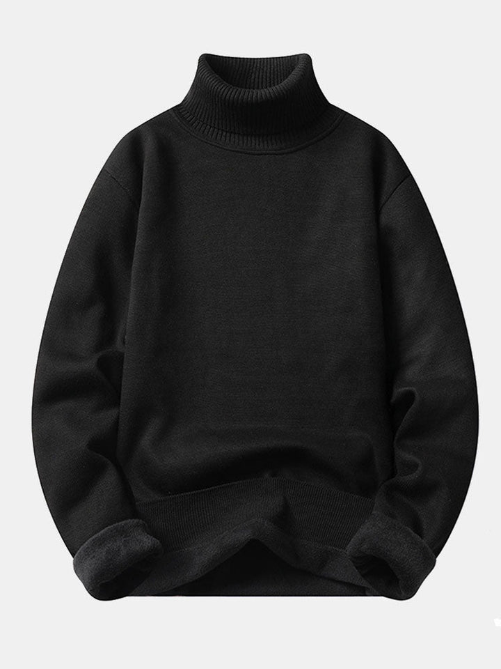 James | Faux Fur Lined Turtleneck Jumper