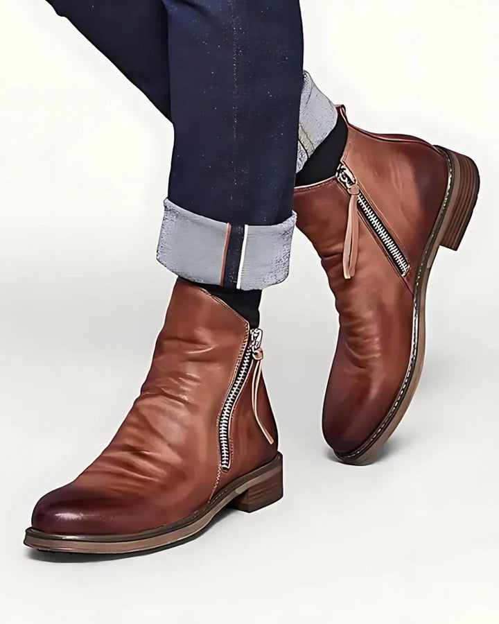 Anderson | Men's Modern Elegance Sleek Zipper Leather Boots