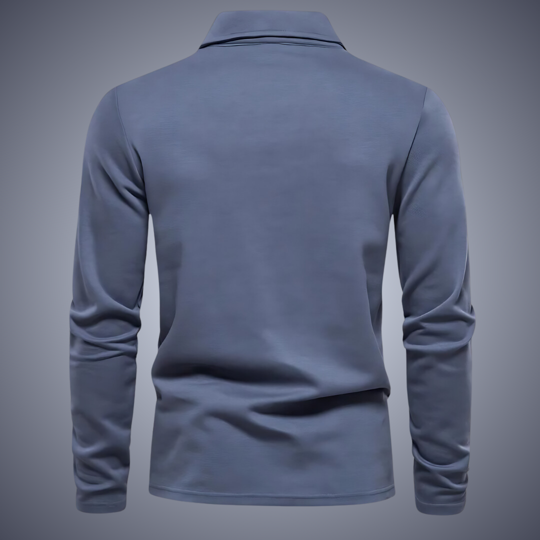 Evan | Men's Classic Soft Long Sleeve Polo Shirt