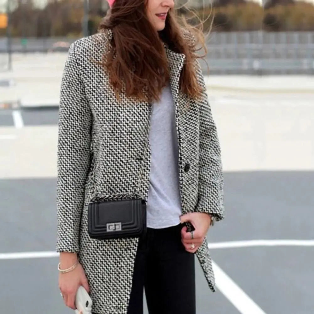 Cheska | Women's Elegant Houndstooth Coat