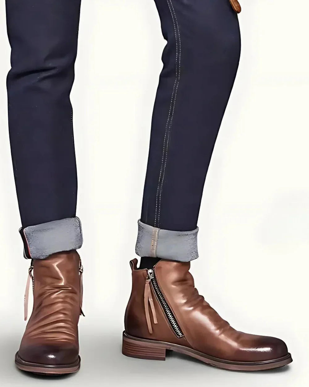 Anderson | Men's Modern Elegance Sleek Zipper Leather Boots