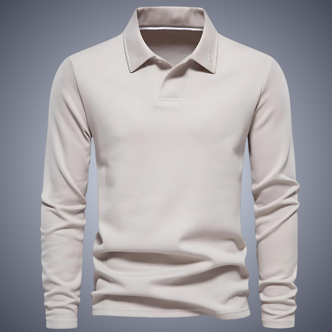 Evan | Men's Classic Soft Long Sleeve Polo Shirt