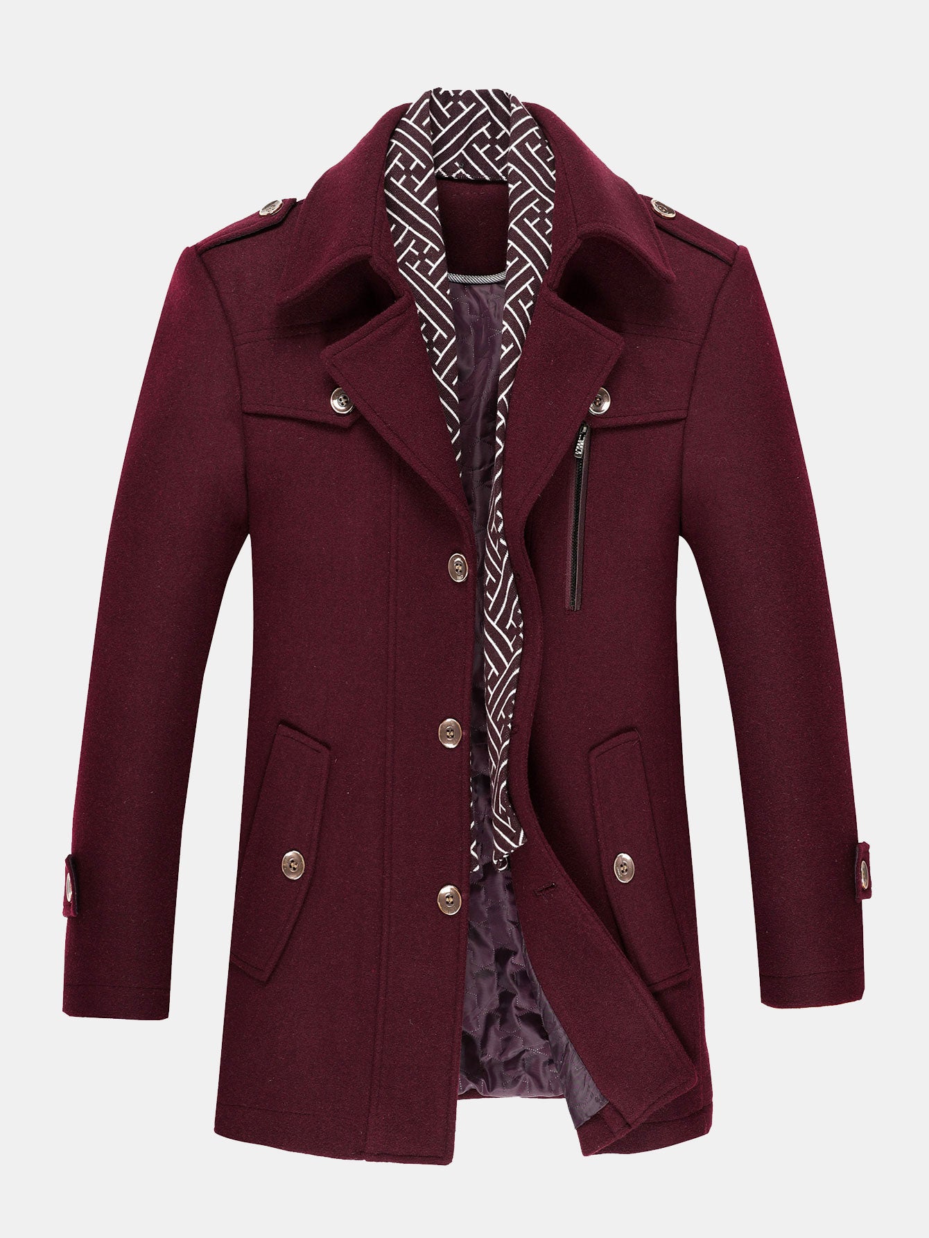 Reid | Detachable Scarf Neck Quilted Coat