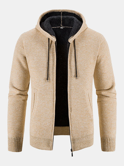 Man Zip Up Hooded Sweater