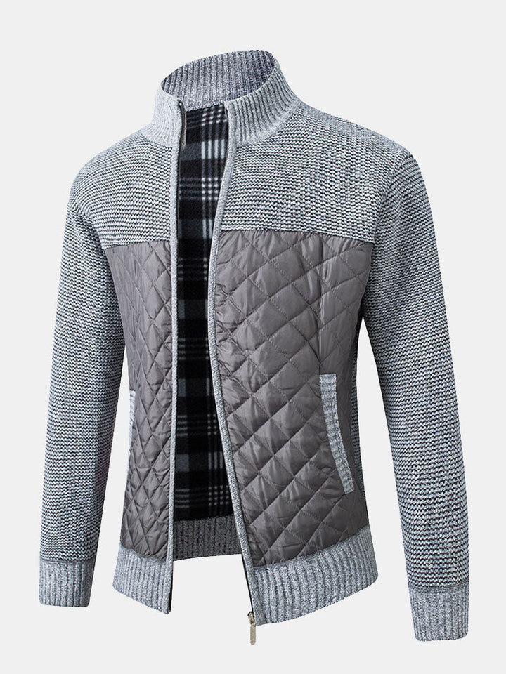 Charlie | Quilted Patchwork Zip Up Jumper