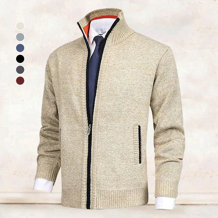 Drew | Men's Classic Zippered Stand Collar Cardigan