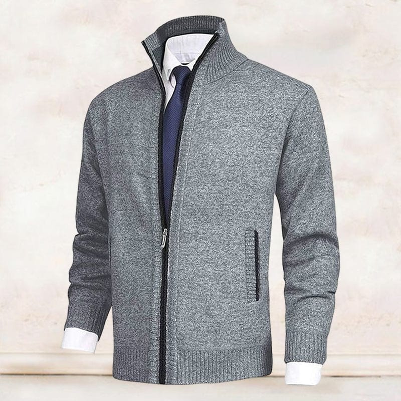 Drew | Men's Classic Zippered Stand Collar Cardigan