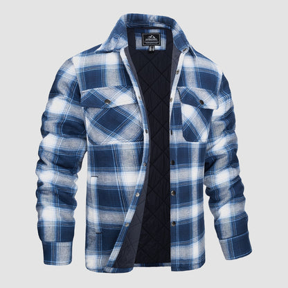 Roldan | Men's Classic Plaid Quilted Shirt Jacket