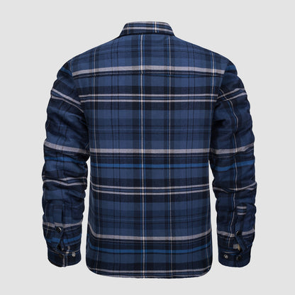 Roldan | Men's Classic Plaid Quilted Shirt Jacket