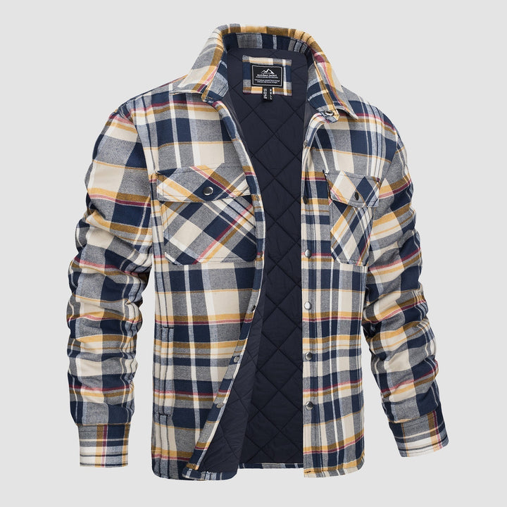 Roldan | Men's Classic Plaid Quilted Shirt Jacket