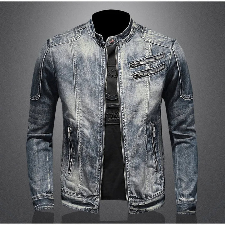 Matthew | Men's Distressed Edgy Zippered Jacket