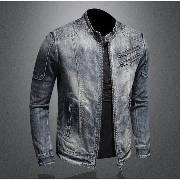 Matthew | Men's Distressed Edgy Zippered Jacket