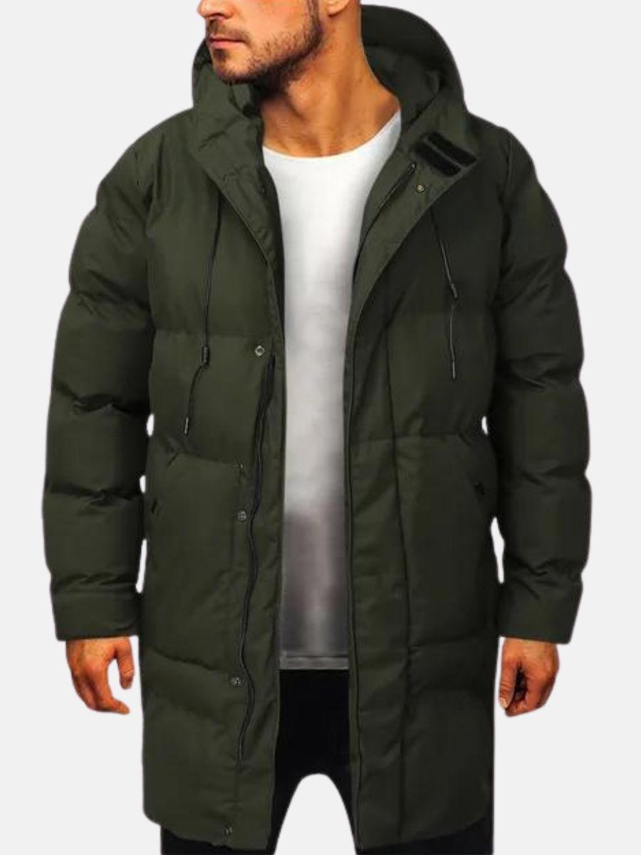 Raul | Men's Long Quilted Hooded Winter Coat