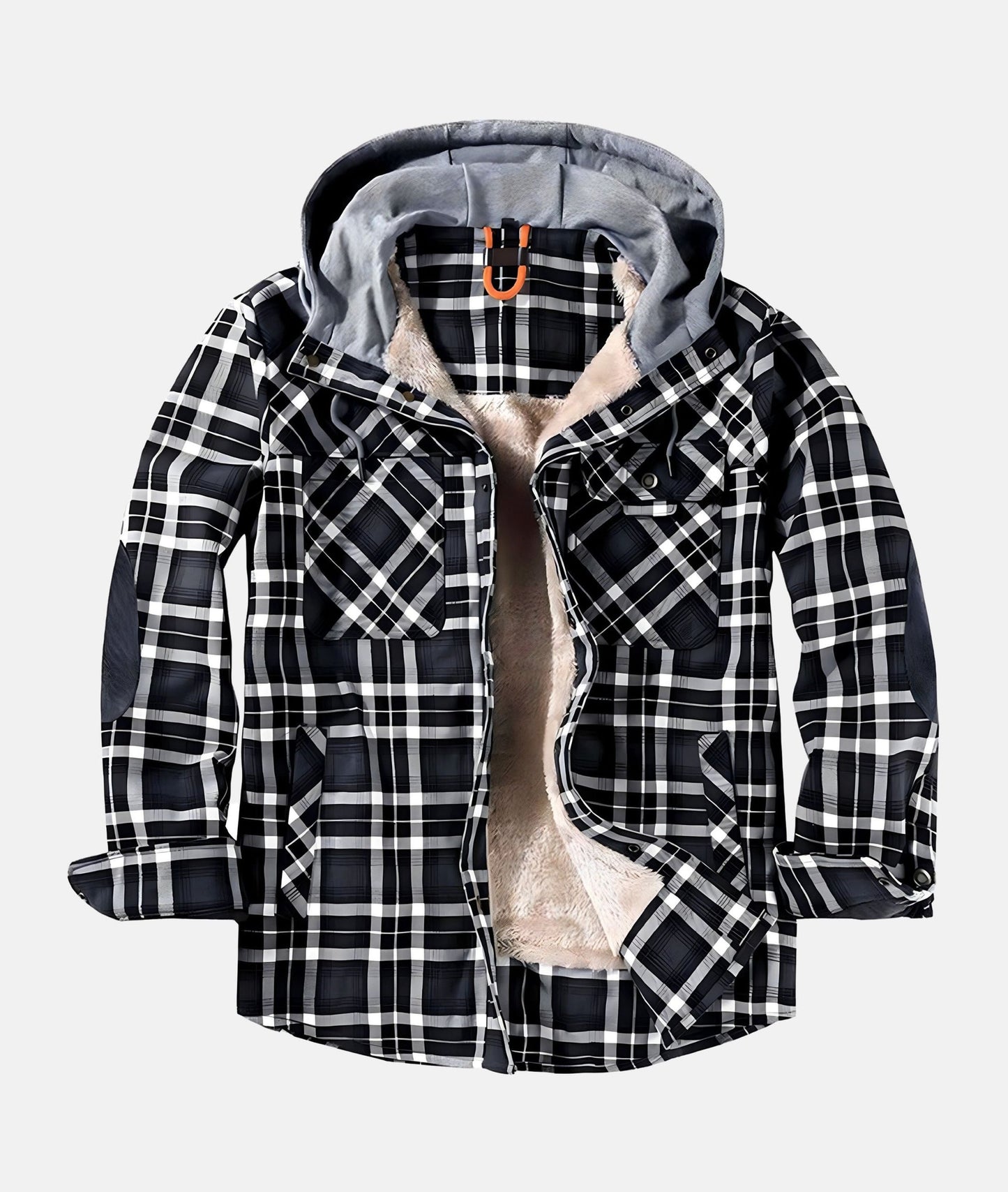 Elmo | Men's Warm Stylish Plaid Hooded Jacket