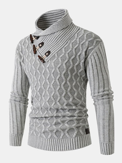 Brian | Jacquard Horn Button Turtleneck Jumper