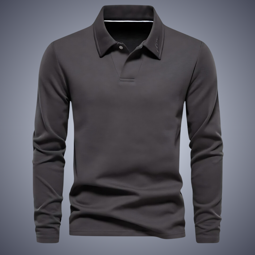 Evan | Men's Classic Soft Long Sleeve Polo Shirt