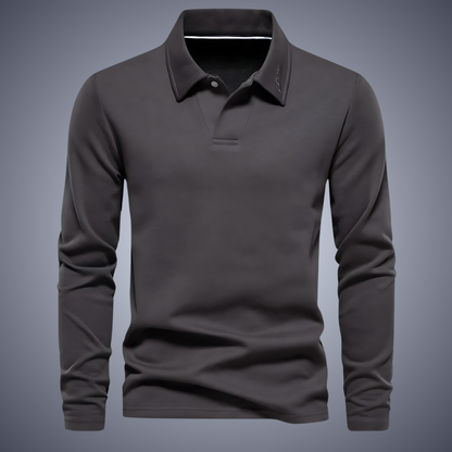 Evan | Men's Classic Soft Long Sleeve Polo Shirt