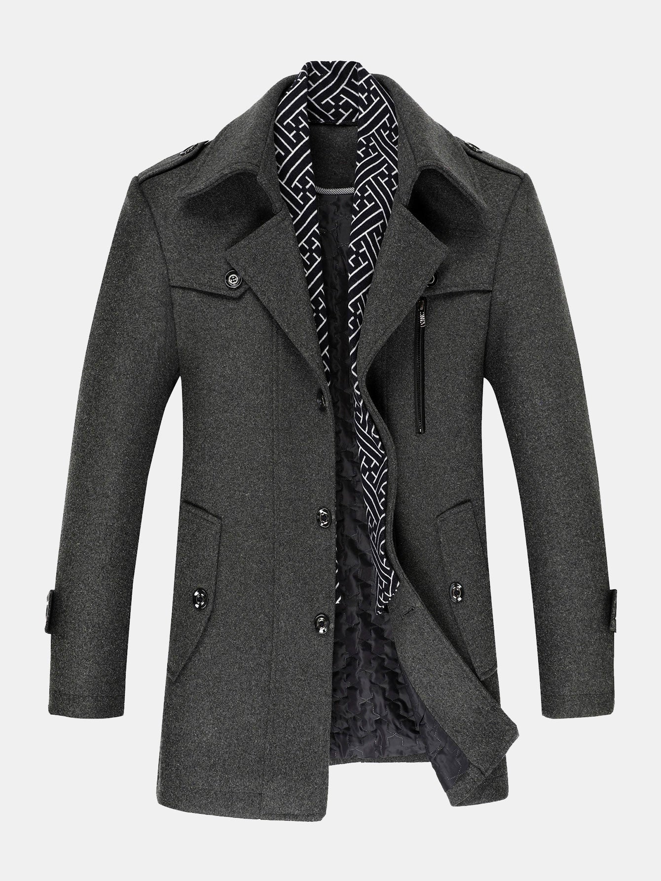 Reid | Detachable Scarf Neck Quilted Coat