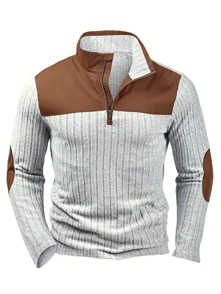 Enrique | Classic Ribbed Jumper with Elbow Patches