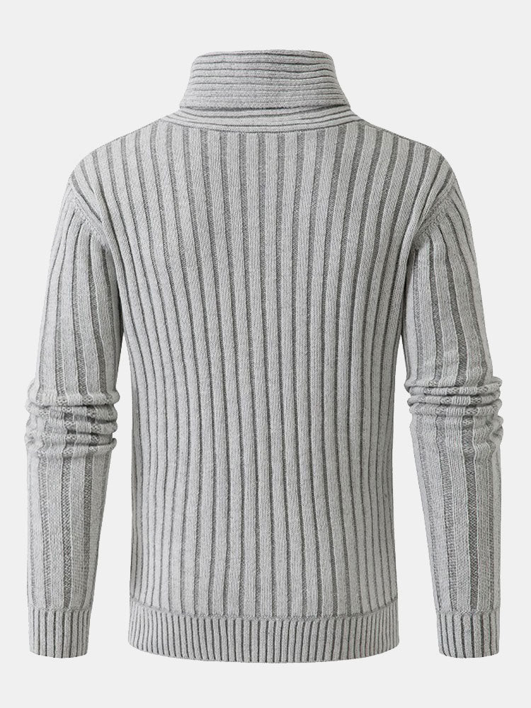 Brian | Jacquard Horn Button Turtleneck Jumper