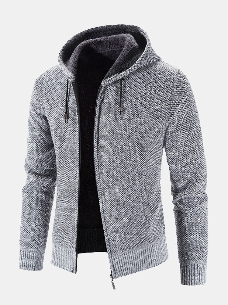 Man Zip Up Hooded Sweater