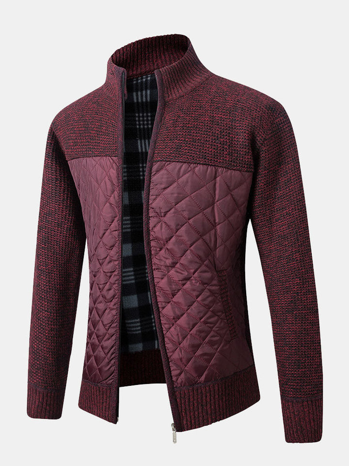 Charlie | Quilted Patchwork Zip Up Jumper