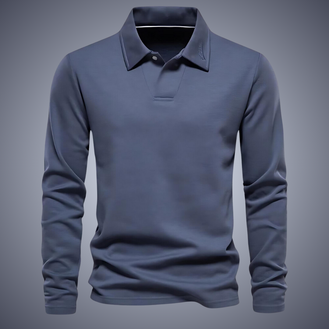 Evan | Men's Classic Soft Long Sleeve Polo Shirt