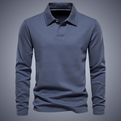 Evan | Men's Classic Soft Long Sleeve Polo Shirt