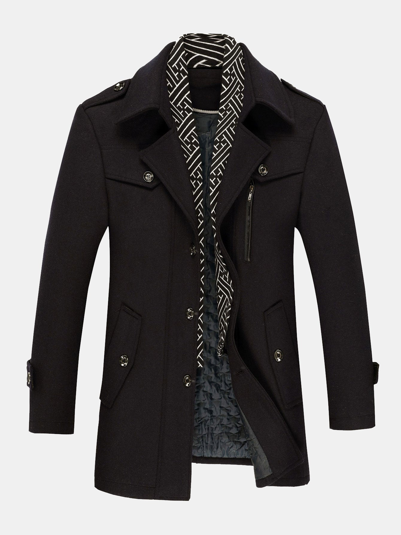 Reid | Detachable Scarf Neck Quilted Coat