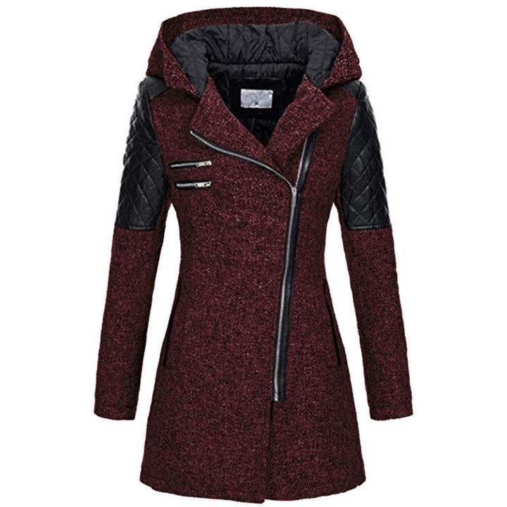 Ellen | Women's Quilted Hooded Tweed Coat