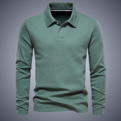 Evan | Men's Classic Soft Long Sleeve Polo Shirt