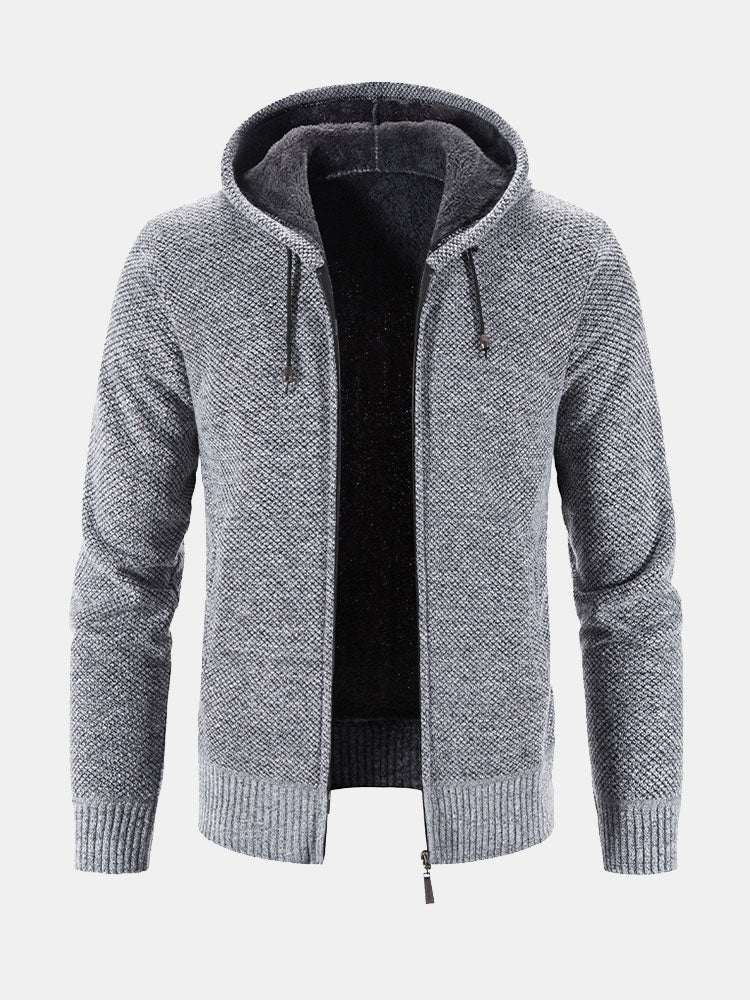 Man Zip Up Hooded Sweater