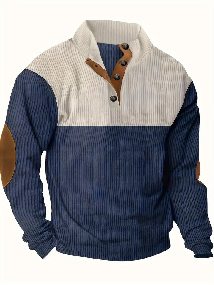 Nelson |  Modern Two-Tone Henley Sweater for Men