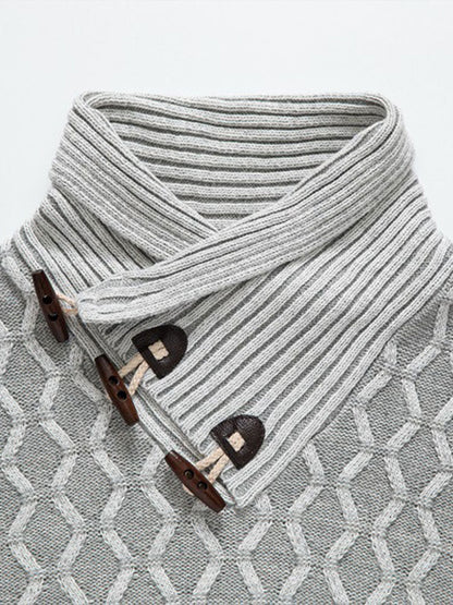 Brian | Jacquard Horn Button Turtleneck Jumper