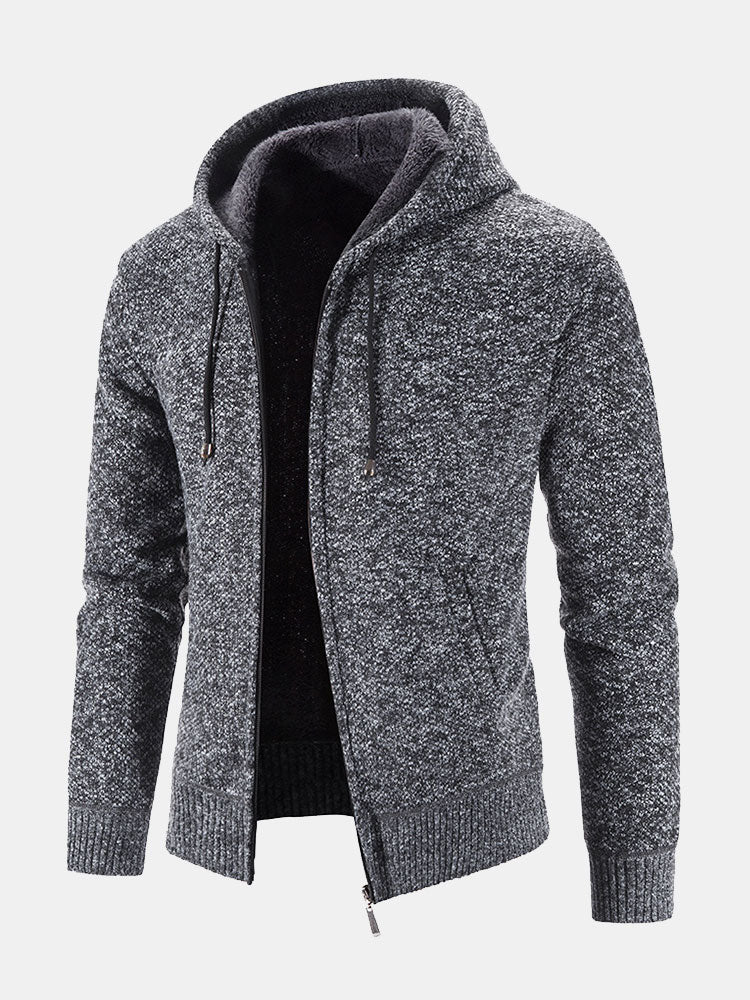 Man Zip Up Hooded Sweater