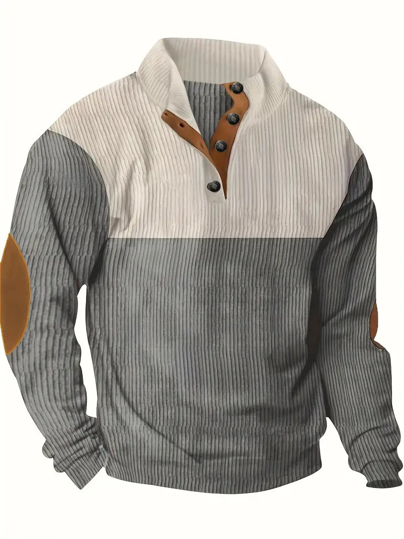 Nelson |  Modern Two-Tone Henley Sweater for Men