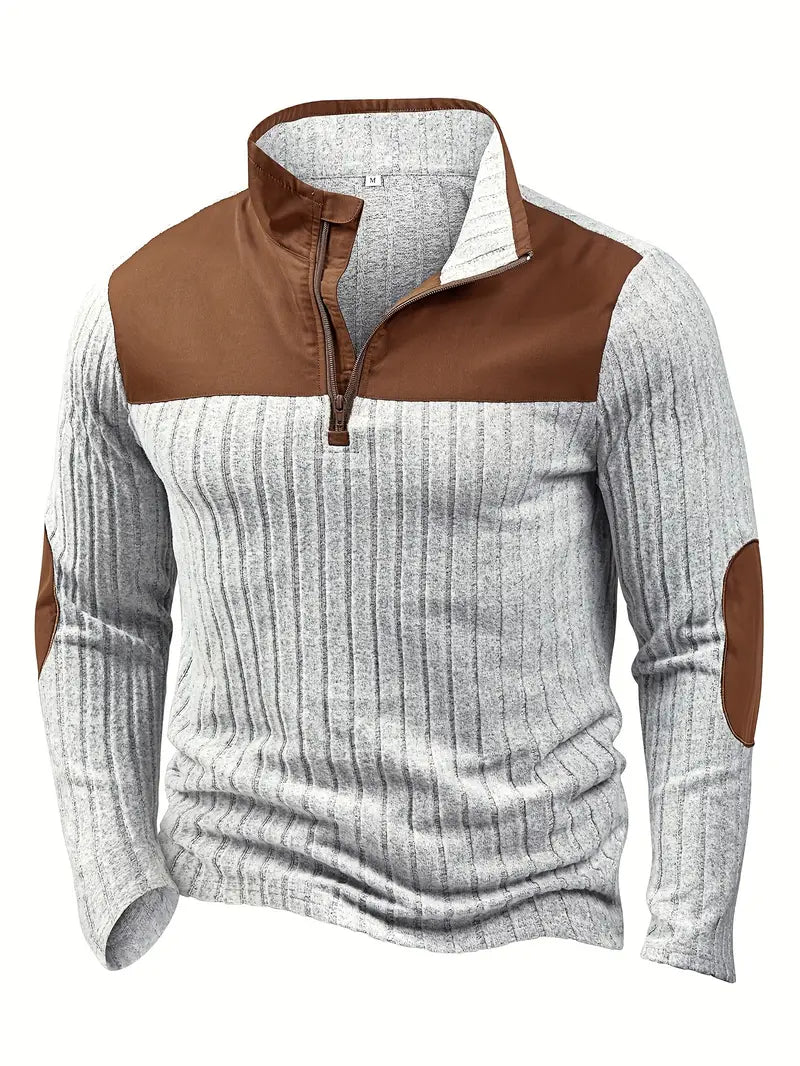 Enrique | Classic Ribbed Jumper with Elbow Patches