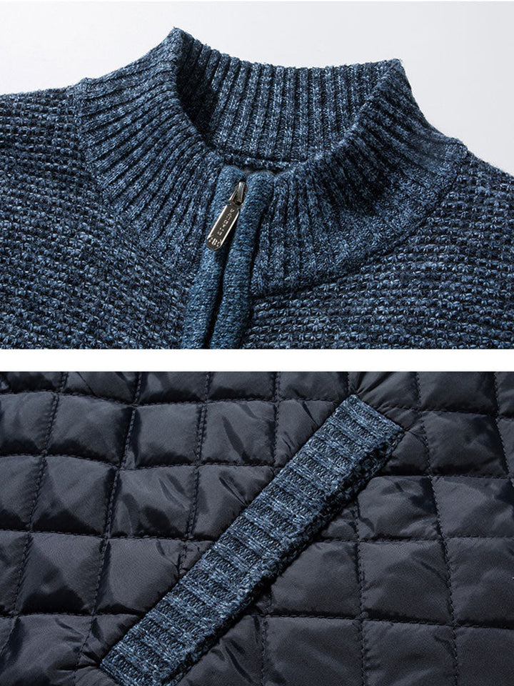 Charlie | Quilted Patchwork Zip Up Jumper