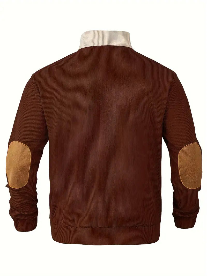 Nelson |  Modern Two-Tone Henley Sweater for Men