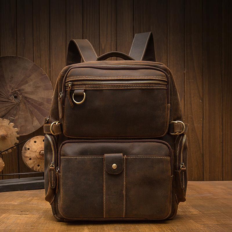 Lester | Brown Leather Backpack