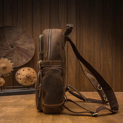 Lester | Brown Leather Backpack