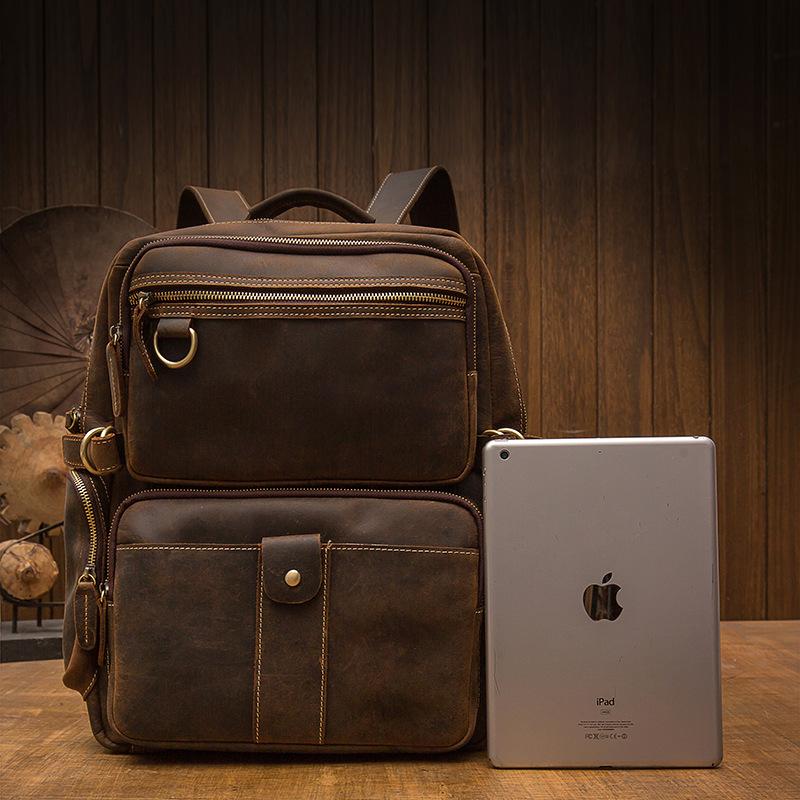 Lester | Brown Leather Backpack