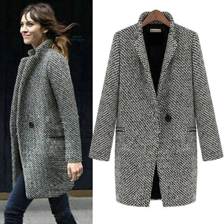 Cheska | Women's Elegant Houndstooth Coat