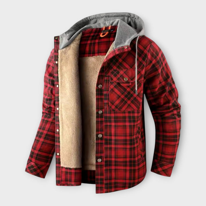 Lucaa | Men’s Hooded Plaid Lined Jacket