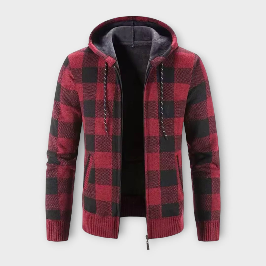 Camden | Men's Hooded Plaid Cardigan