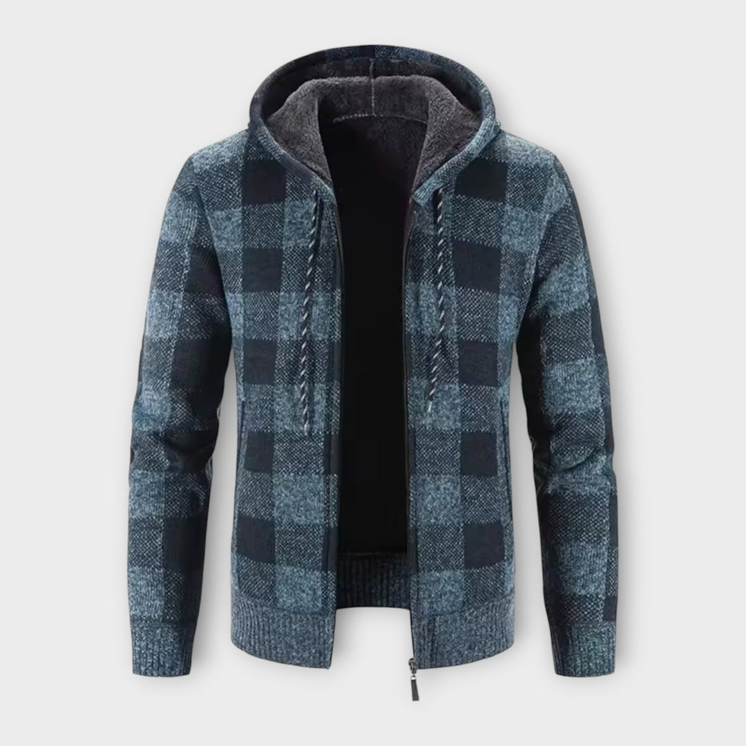 Camden | Men's Hooded Plaid Cardigan