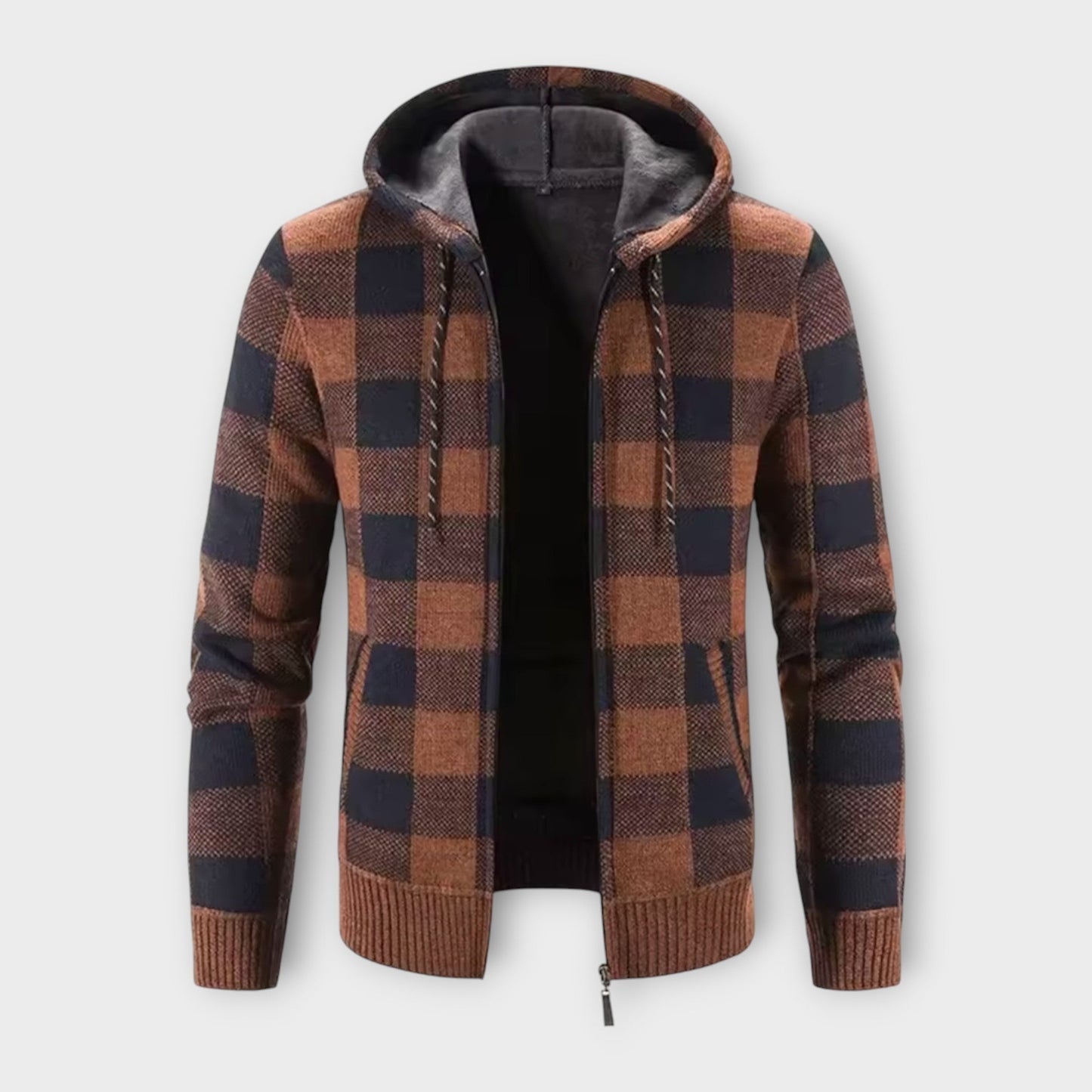 Camden | Men's Hooded Plaid Cardigan