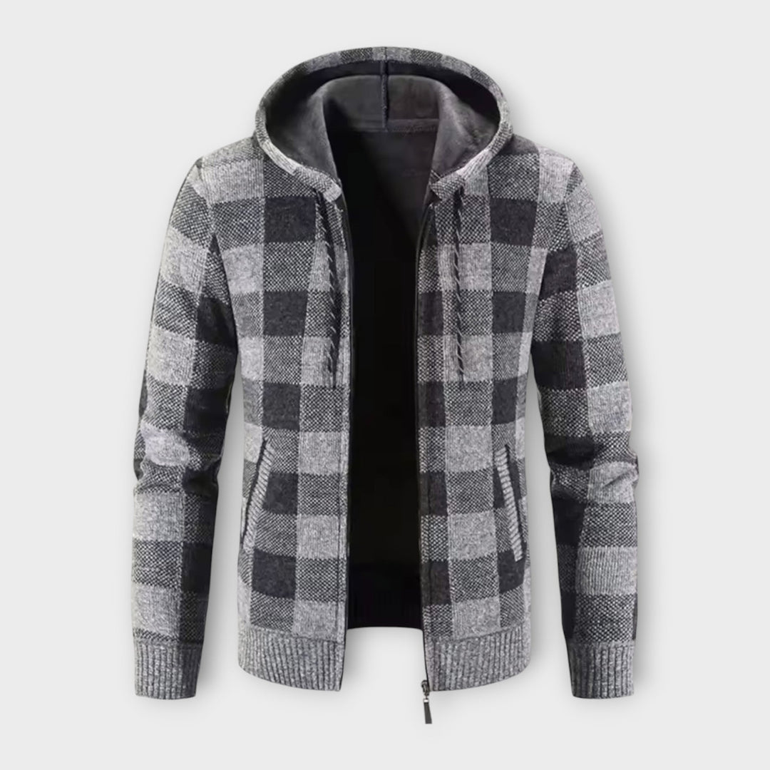 Camden | Men's Hooded Plaid Cardigan